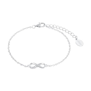 s.Oliver Armband 925 Sterling Silber Damen Armschmuck, mit Zirkonia synth., 16+3 cm, Silber, Infinity, Kommt in Schmuck Geschenk Box, 2017243 im Sale